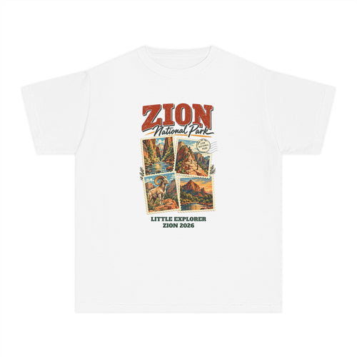 Custom Kids Zion National Park Stamp Collage Shirt