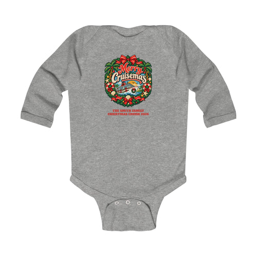 Custom Baby Merry Cruisemas Wreath Christmas Cruise Long Sleeve Onesie