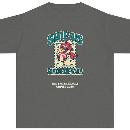 Custom Kids Ship Us Somewhere Warm Cruise Shirt