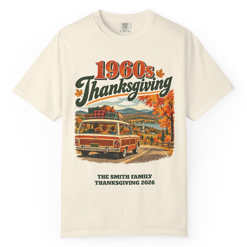 Custom 1960s Thanksgiving Family Road Trip Shirt