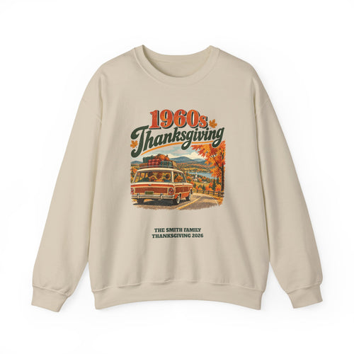 Custom 1960s Thanksgiving Family Road Trip Sweatshirt