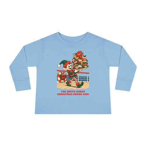 Custom Toddler Elf Cruise Buffet Christmas Long Sleeve Shirt