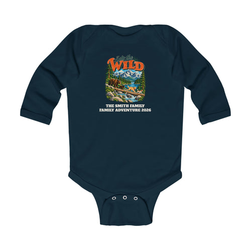 Custom Baby Into the Wild Hiking Long Sleeve Bodysuit