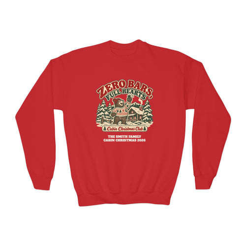 Custom Kids Zero Bars Full Hearts Cabin Christmas Sweatshirt