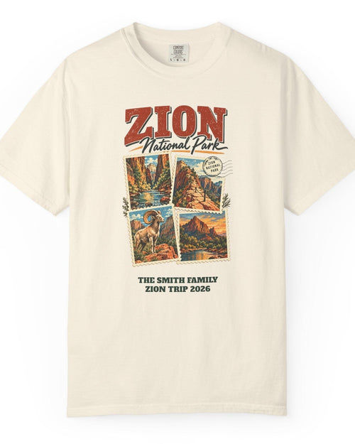 Custom Zion National Park Stamp Collage Shirt