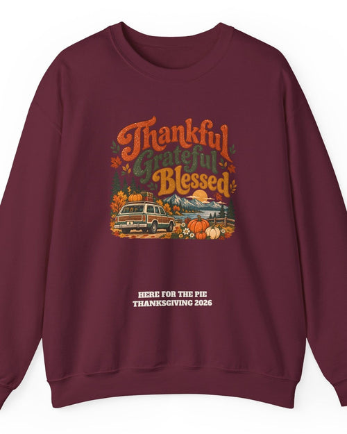 Custom Thankful Grateful Blessed Thanksgiving Road Trip Sweatshirt