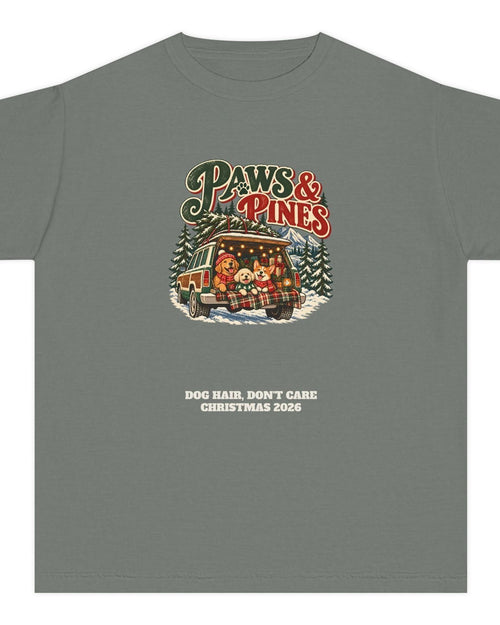 Custom Kids Paws & Pines Christmas Dog Shirt