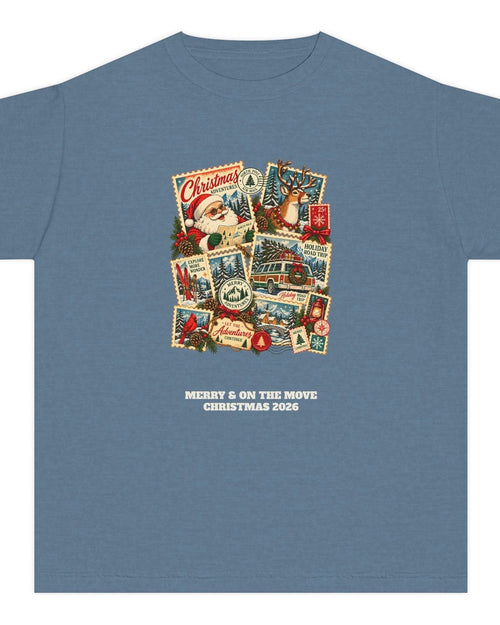 Custom Kids Christmas Adventures Vintage Stamp Shirt