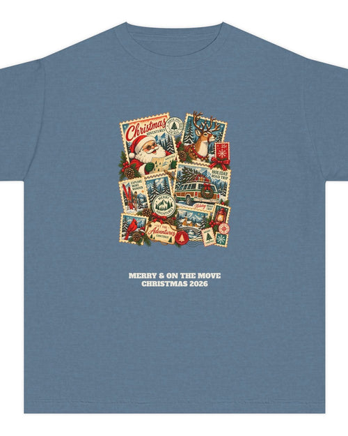 Custom Kids Christmas Adventures Vintage Stamp Shirt