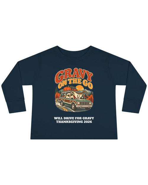 Custom Toddler Gravy On The Go Thanksgiving Road Trip Long Sleeve Shirt