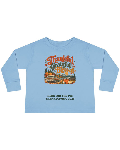 Custom Toddler Thankful Grateful Blessed Thanksgiving Road Trip Long Sleeve Shirt