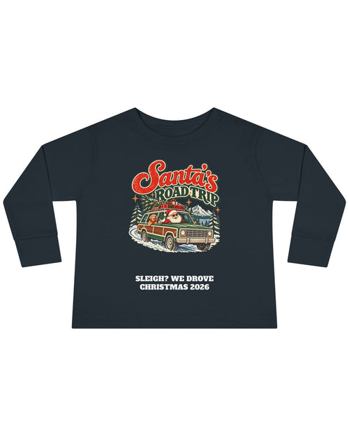 Custom Toddler Santa's Road Trip Christmas Long Sleeve Shirt
