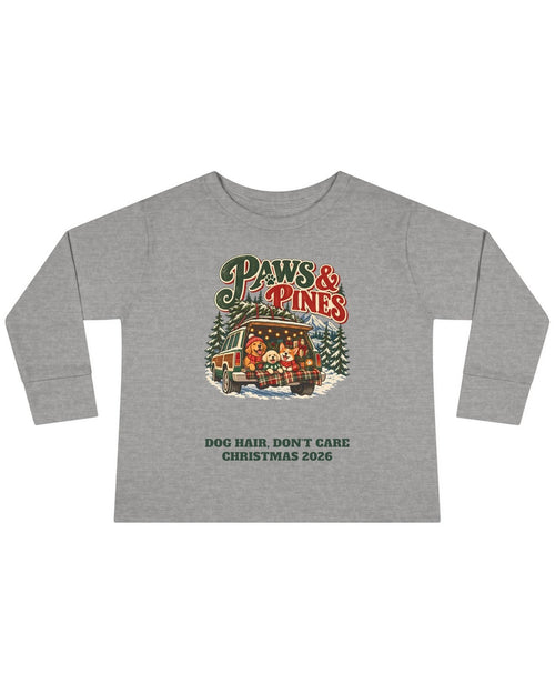 Custom Toddler Paws & Pines Christmas Dog Long Sleeve Shirt
