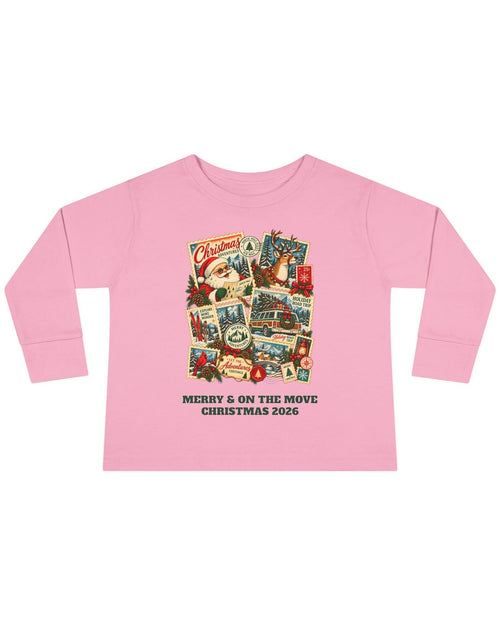 Custom Toddler Christmas Adventures Vintage Stamp Long Sleeve Shirt