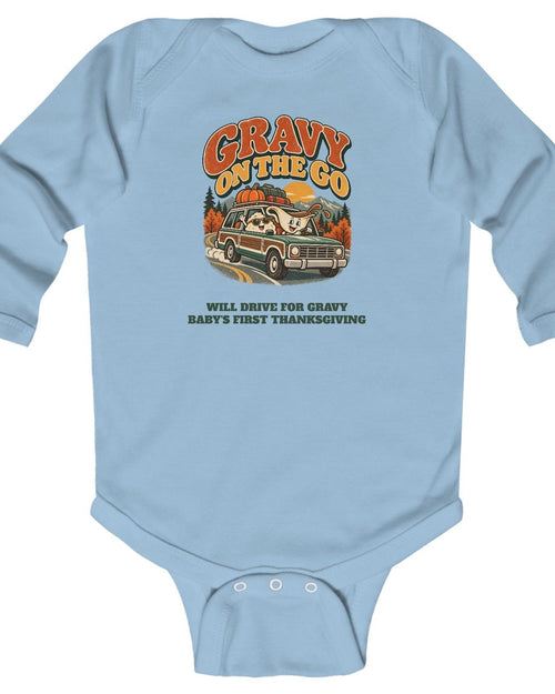Custom Baby Gravy On The Go Thanksgiving Road Trip Long Sleeve Onesie