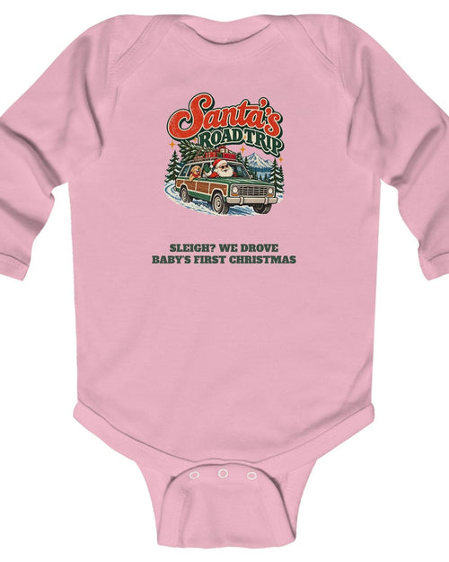 Custom Baby Santa's Road Trip Christmas Long Sleeve Onesie