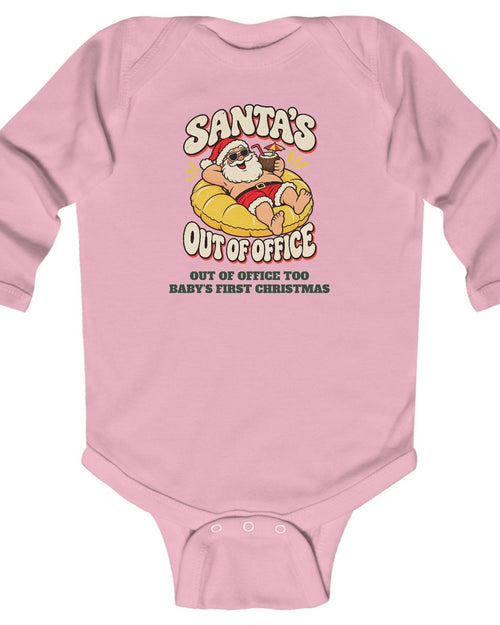 Custom Baby Santa's Out Of Office Christmas Long Sleeve Onesie