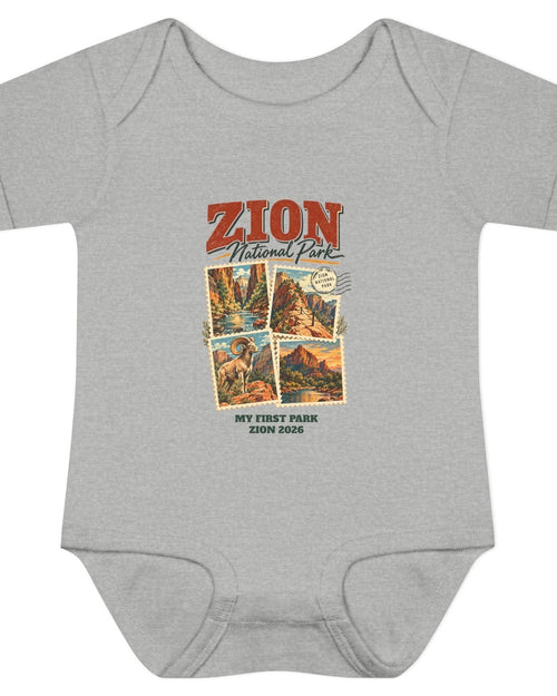 Custom Baby Zion National Park Stamp Collage Onesie