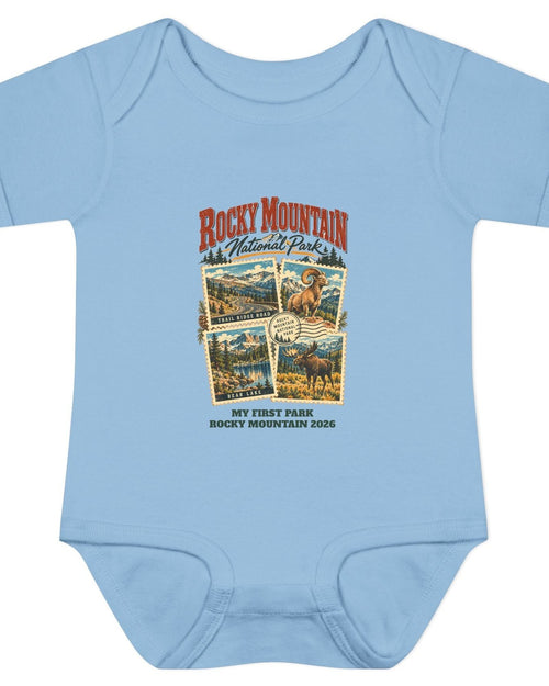 Custom Baby Rocky Mountain National Park Stamp Collage Onesie