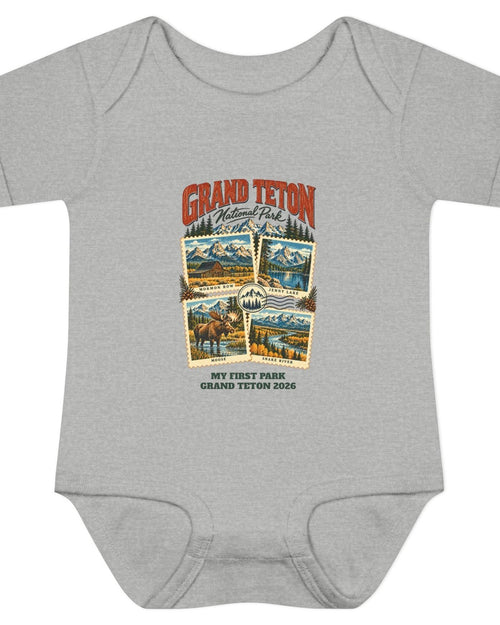 Custom Baby Grand Teton National Park Stamp Collage Onesie