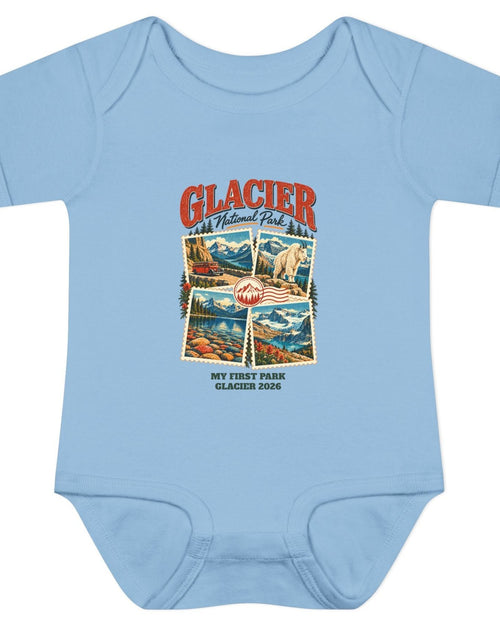 Custom Baby Glacier National Park Stamp Collage Onesie