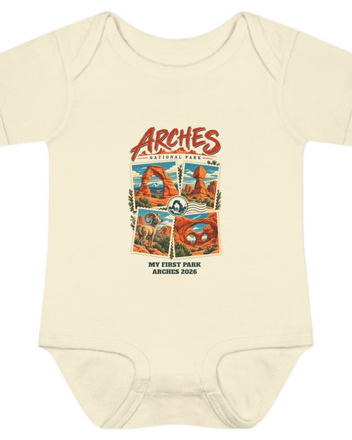 Custom Baby Arches National Park Stamp Collage Onesie