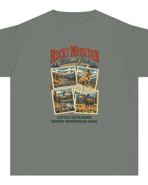 Custom Kids Rocky Mountain National Park Stamp Collage Shirt