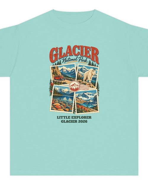 Custom Kids Glacier National Park Stamp Collage Shirt