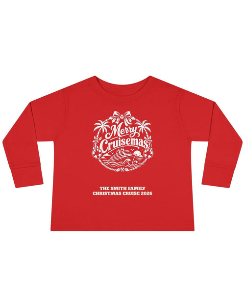 Custom Toddler Merry Cruisemas Palm Wreath Christmas Cruise Long Sleeve Shirt