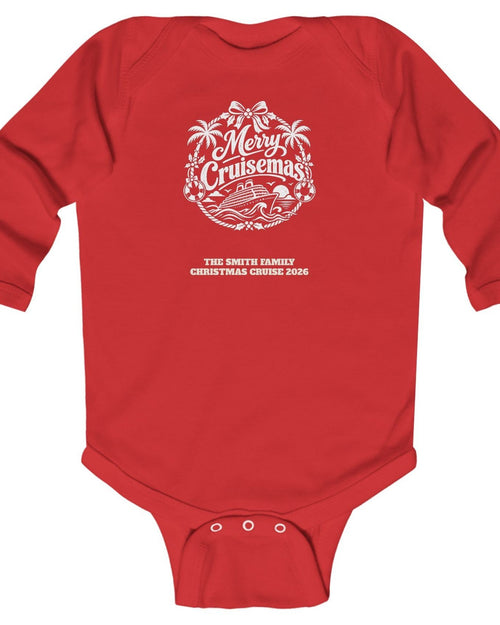 Custom Baby Merry Cruisemas Palm Wreath Christmas Cruise Long Sleeve Onesie