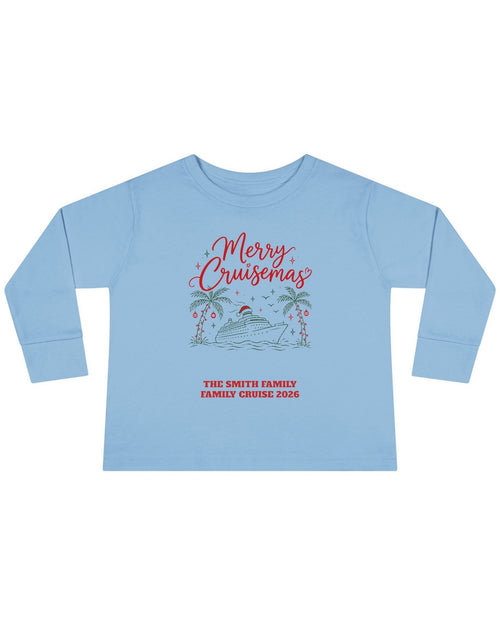 Custom Toddler Merry Cruisemas Palm Tree Christmas Cruise Long Sleeve Shirt