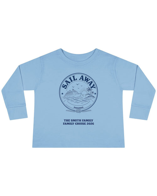 Custom Toddler Sail Away Cruise Badge Long Sleeve Shirt