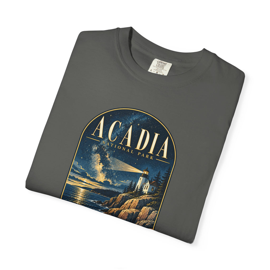 Custom Acadia National Park Lighthouse Night Sky Shirt