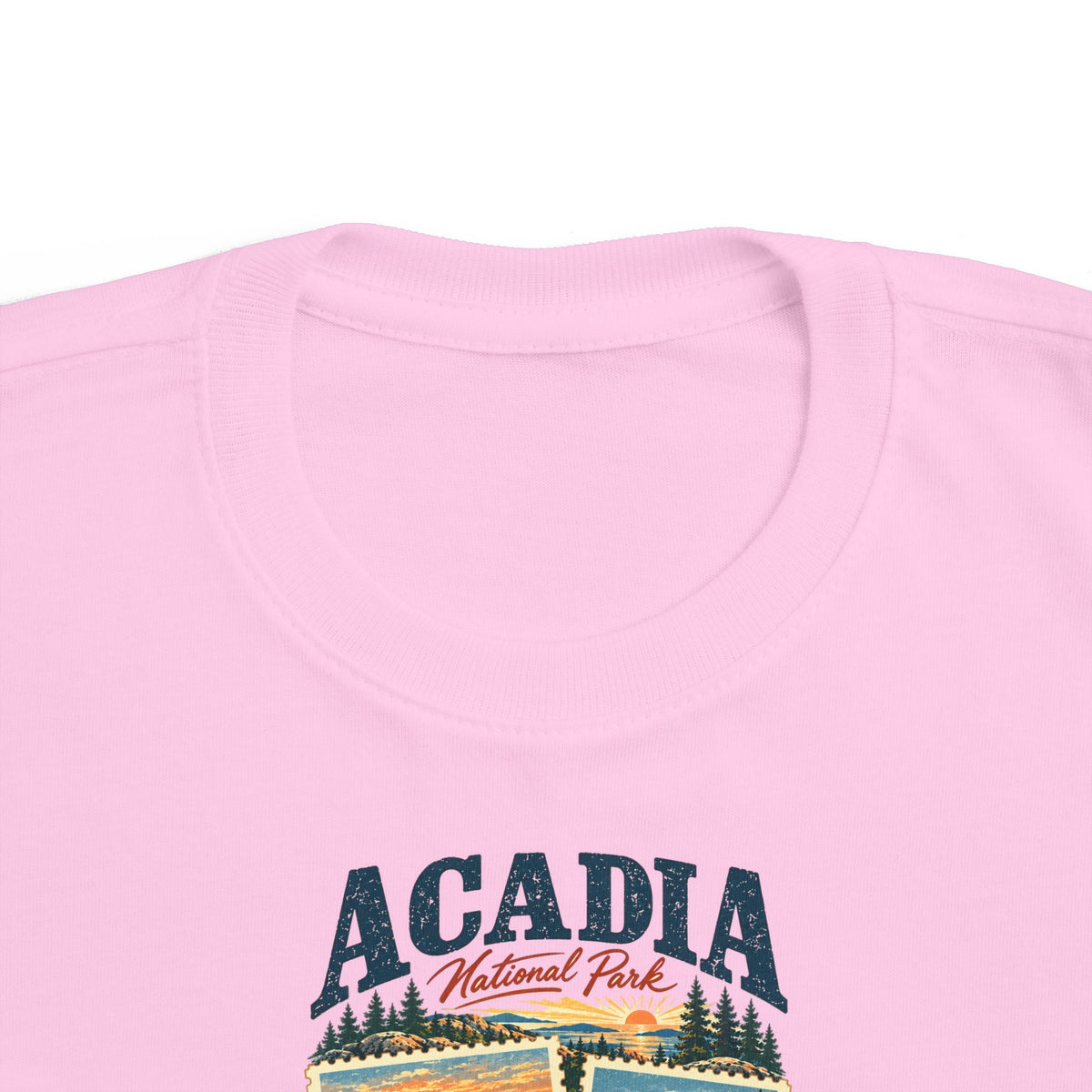 Custom Toddler Acadia National Park Stamp Collage Shirt