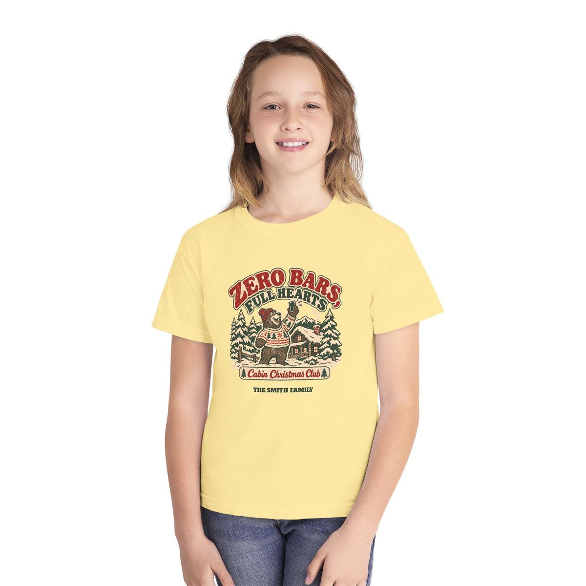 Custom Kids Zero Bars Full Hearts Cabin Christmas Shirt