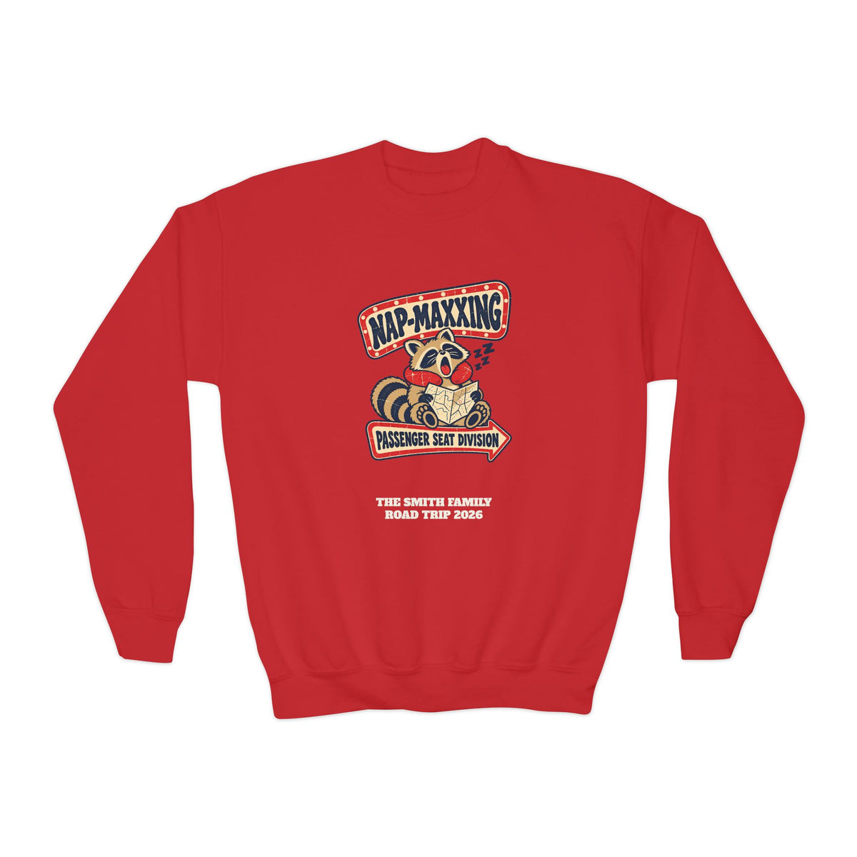 Custom Kids Nap-Maxxing Road Trip Sweatshirt