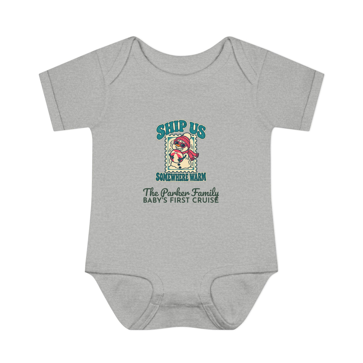 Custom Baby Ship Us Somewhere Warm Cruise Onesie