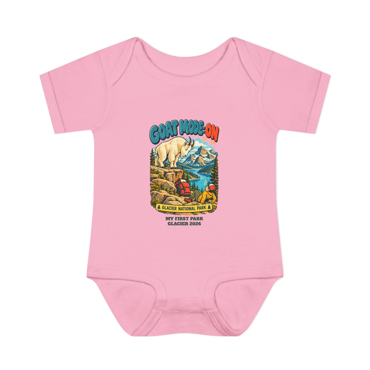 Custom Baby Glacier National Park Funny Goat Mode Onesie