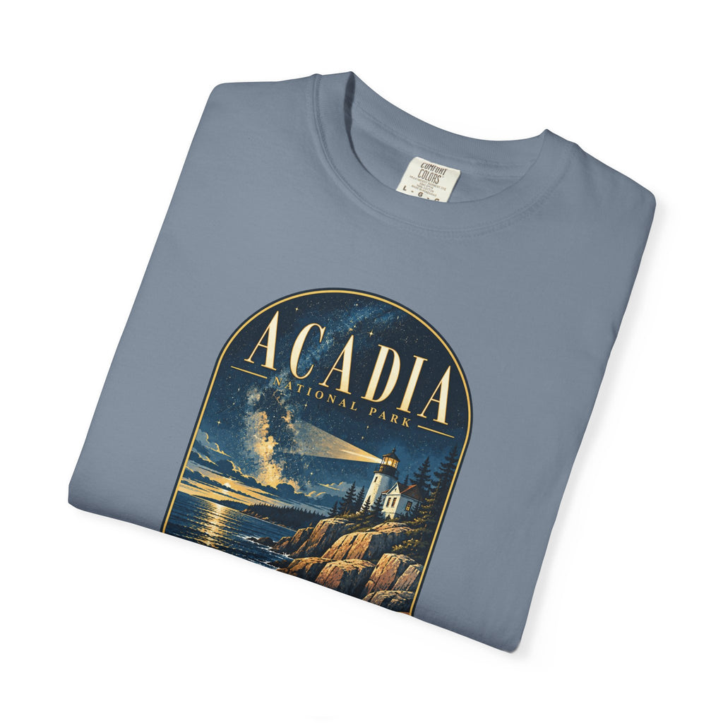 Custom Acadia National Park Lighthouse Night Sky Shirt