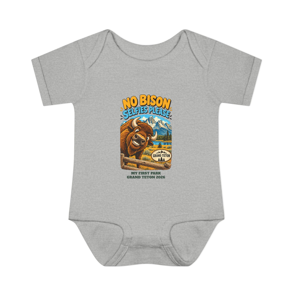 Custom Baby Grand Teton National Park Funny Bison Onesie