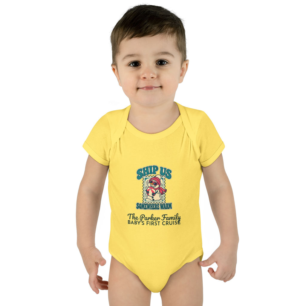 Custom Baby Ship Us Somewhere Warm Cruise Onesie