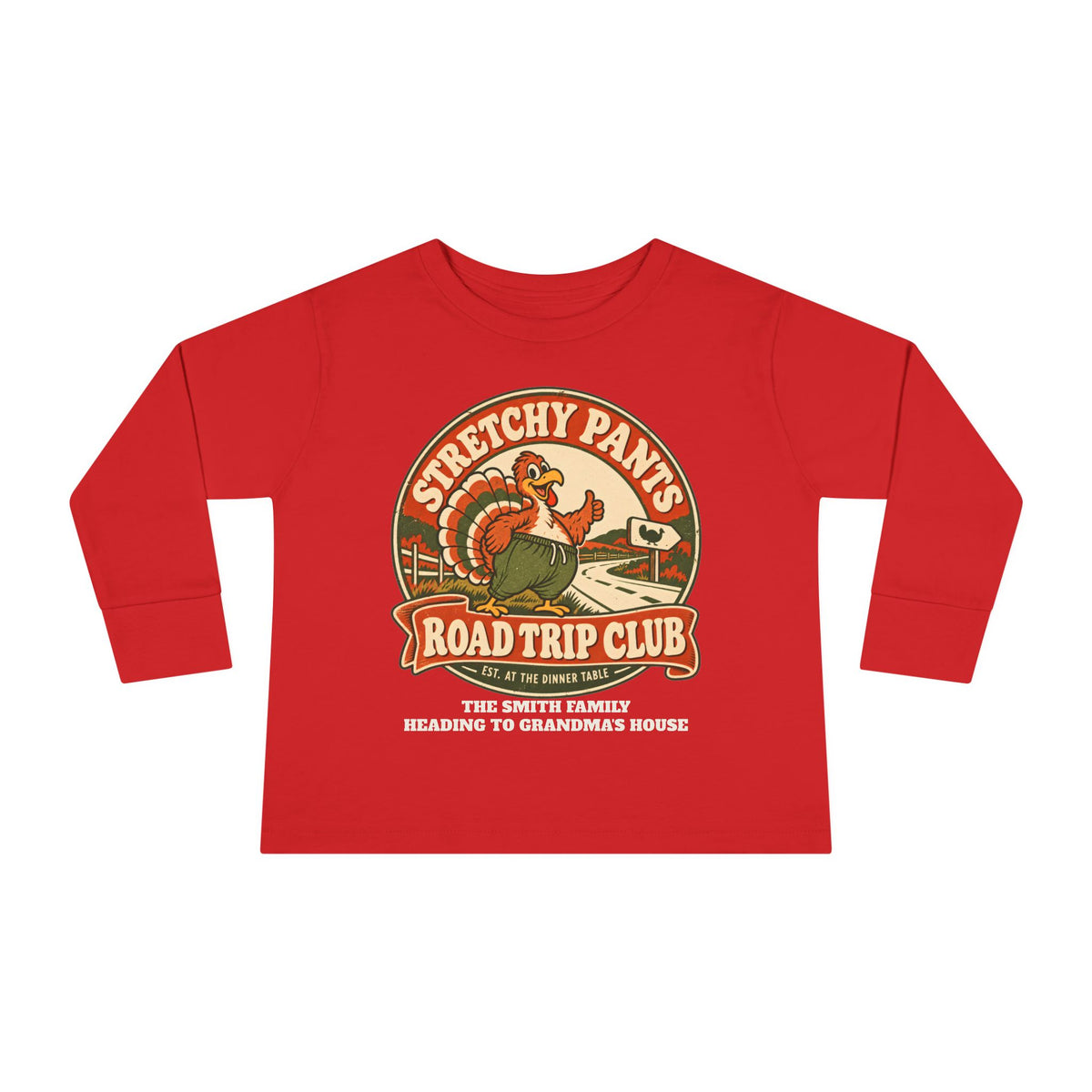 Custom Toddler Stretchy Pants Thanksgiving Long Sleeve Shirt