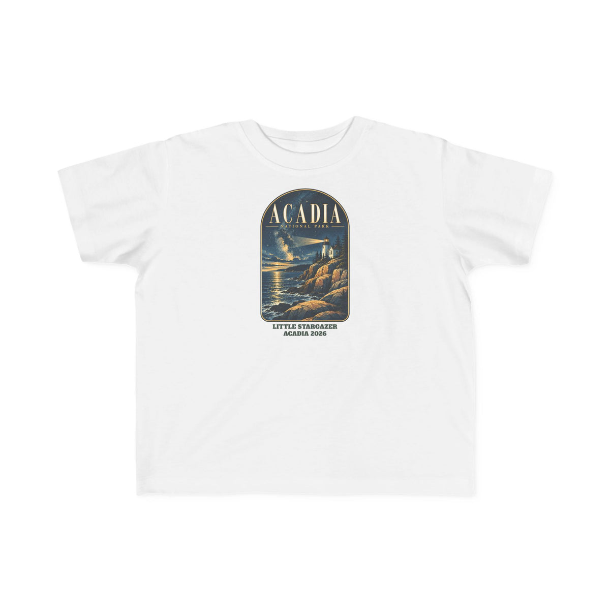 Custom Toddler Acadia National Park Lighthouse Night Sky Shirt