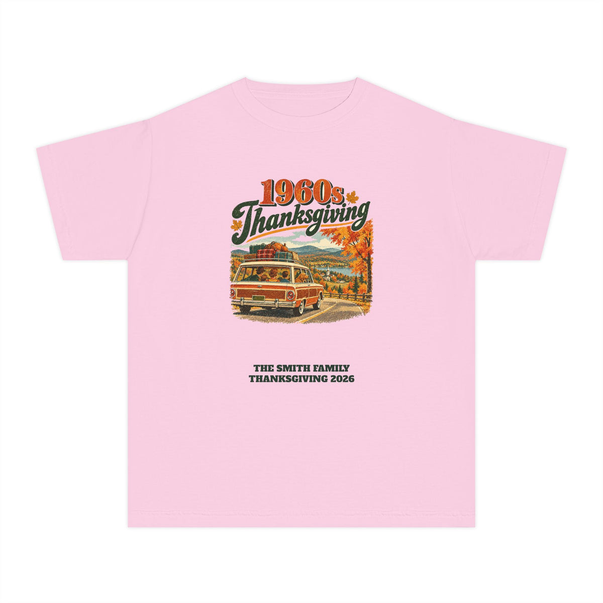 Custom Kids 1960s Thanksgiving Road Trip Shirt
