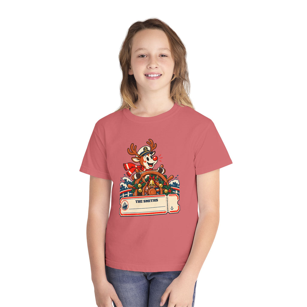 Custom Kids Reindeer Captain Christmas Cruise Shirt