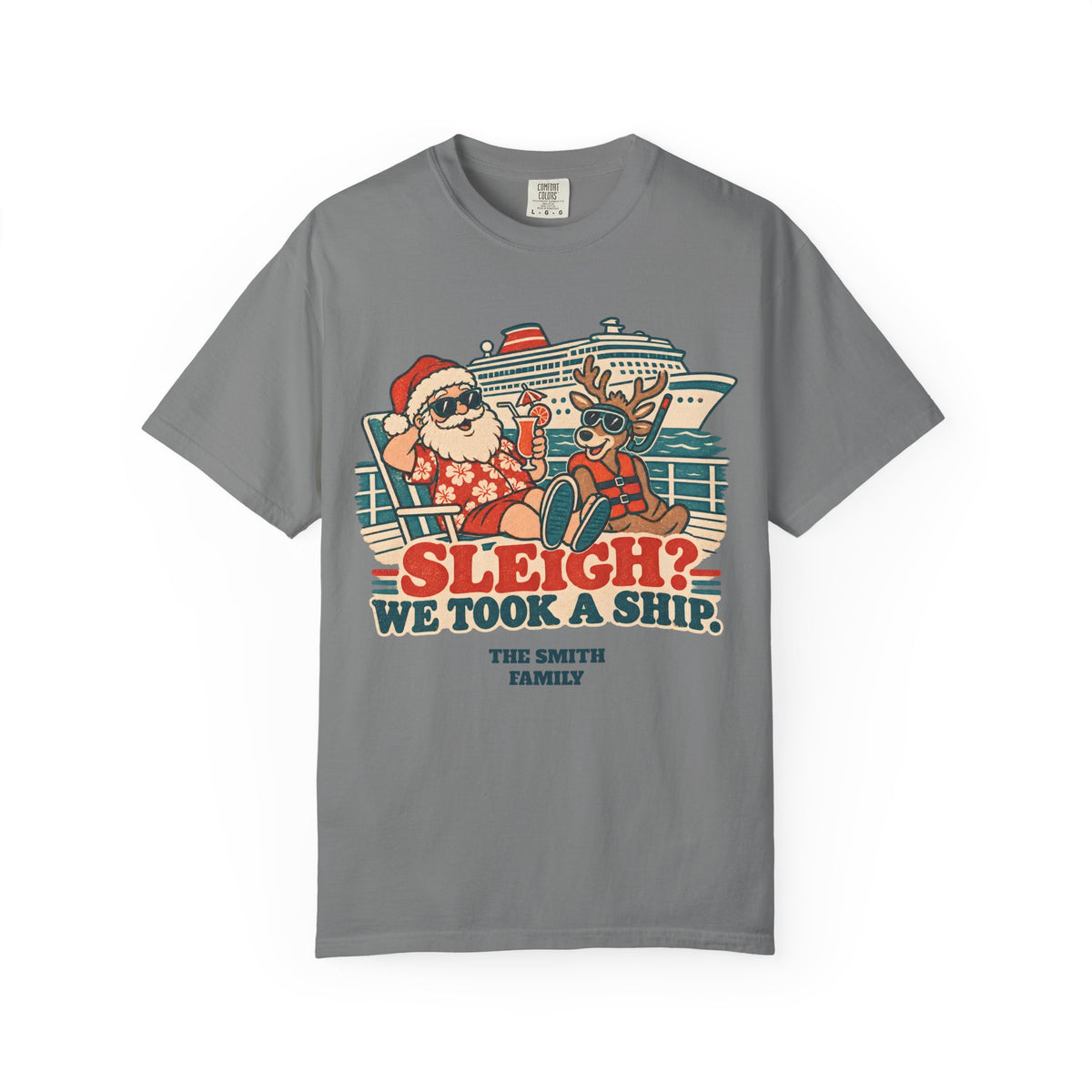 Custom Sleigh We Took a Ship Family Christmas Cruise Shirt