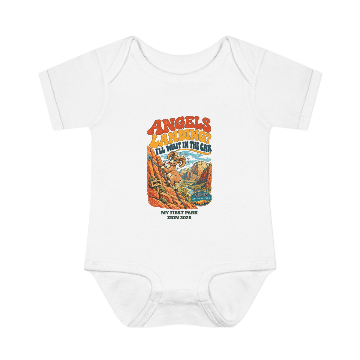 Custom Baby Zion National Park Angels Landing Onesie