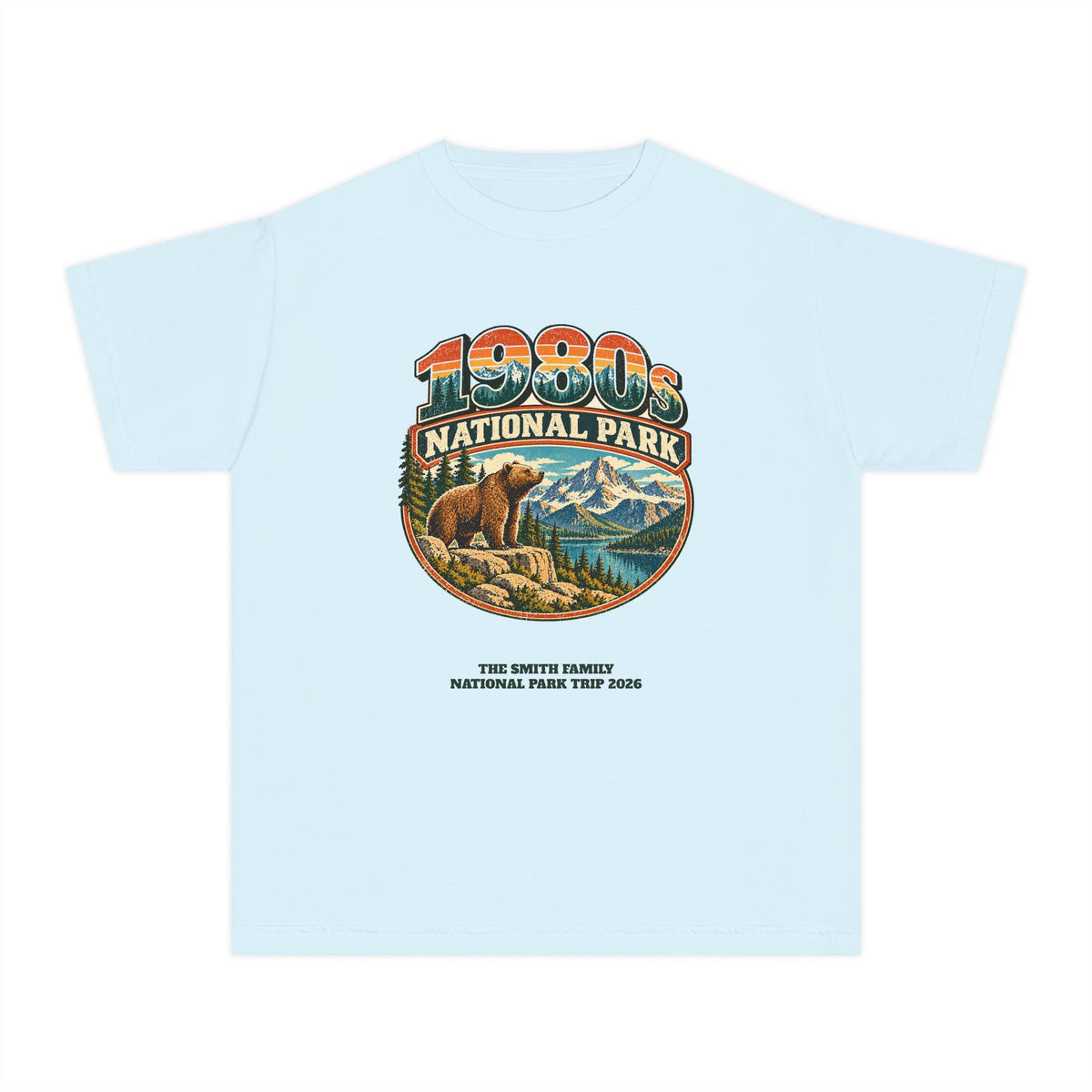 Custom Kids 1980s National Park Family Trip Shirt