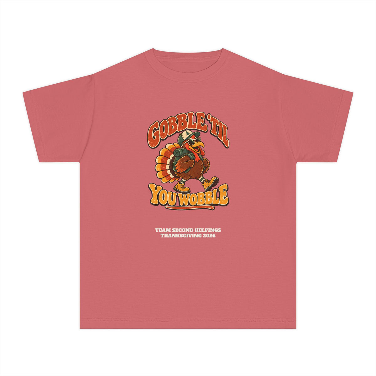 Custom Kids Gobble 'Til You Wobble Thanksgiving Shirt