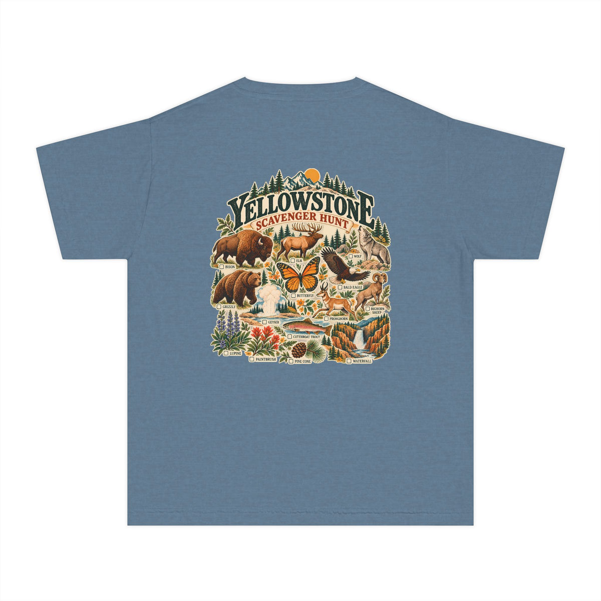 Custom Kids Yellowstone Scavenger Hunt Tee